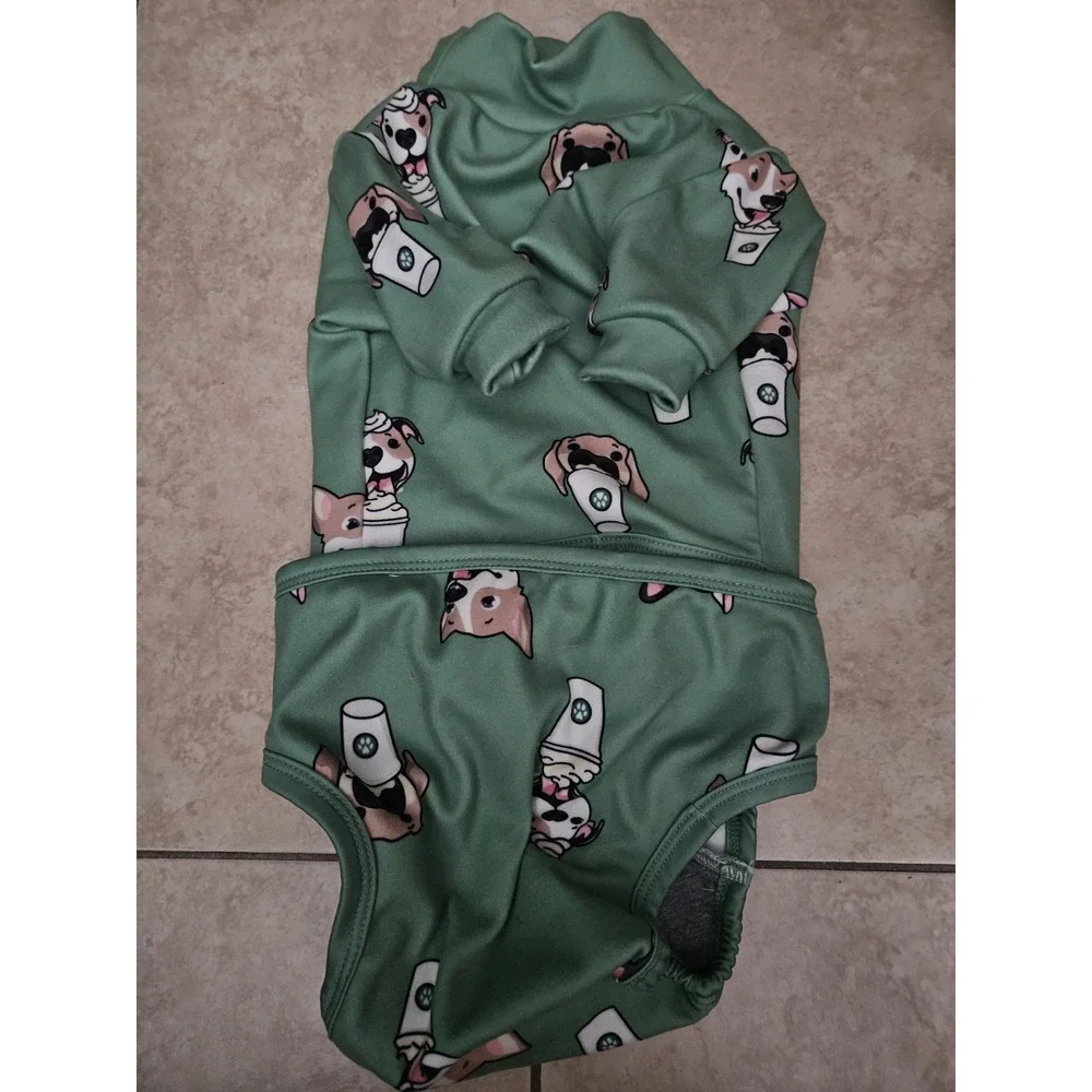Spark Paws Dog Frenchie Recovery Suit Pajama Very Soft Comfortable Stretch Large